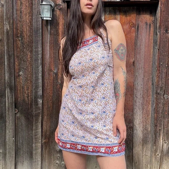 VINTAGE Funky People Floral Cotton Dress - Picture 2 of 3